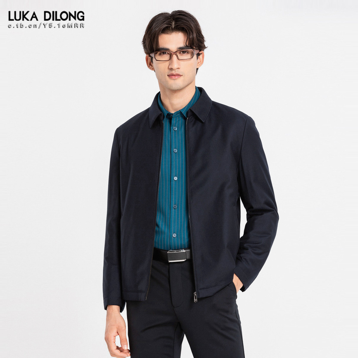 路卡迪龙冬季羊毛水獭绒内胆男商务翻领拉链夹克尼克服 161217201