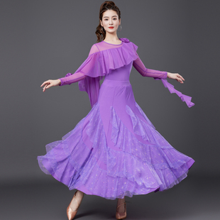 摩登舞服2025新款 上衣半身裙套 女国标华尔兹交谊际跳舞蹈练功长袖