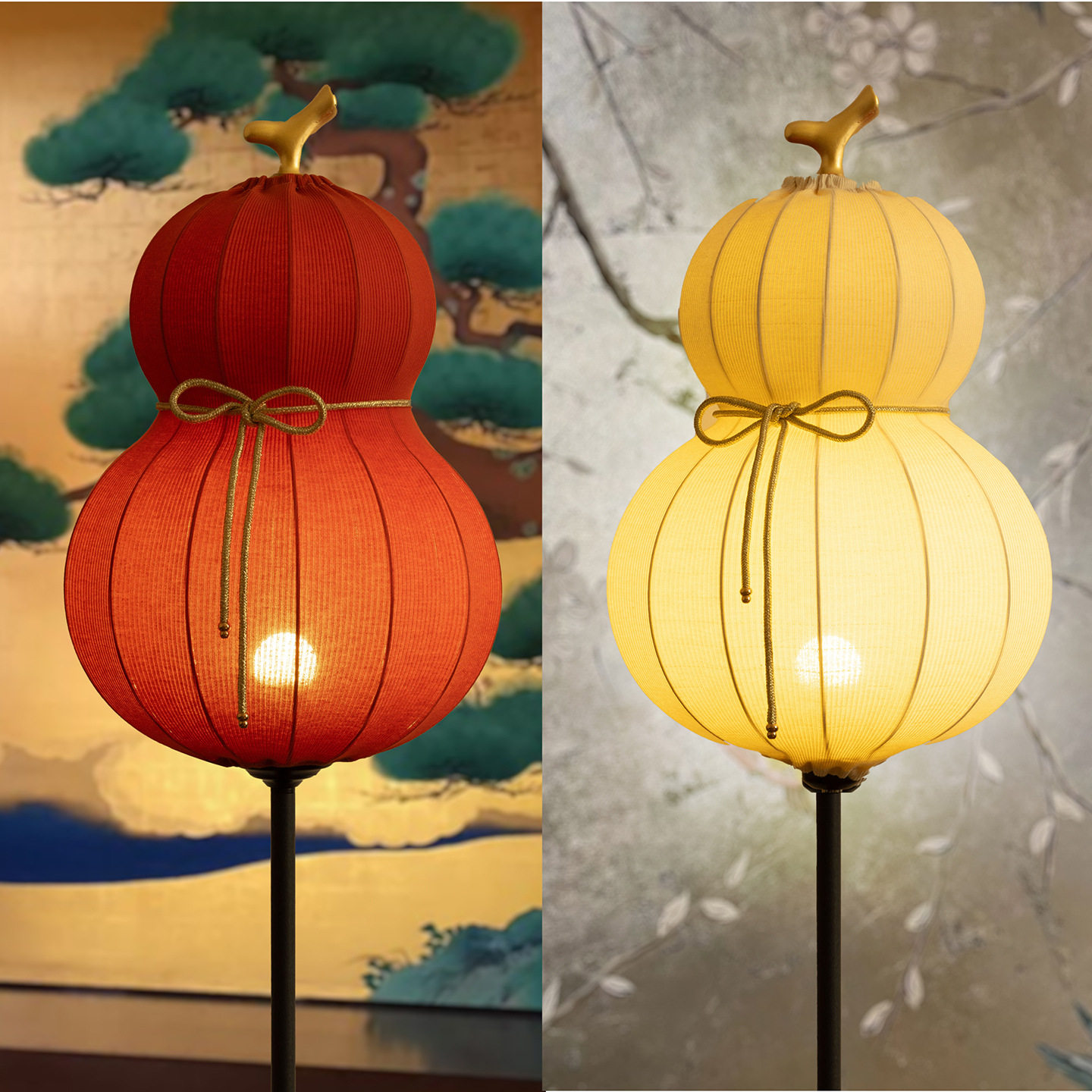 新年装饰发光灯笼葫芦落地摆件元旦场景氛围春节公司活动美陈布置