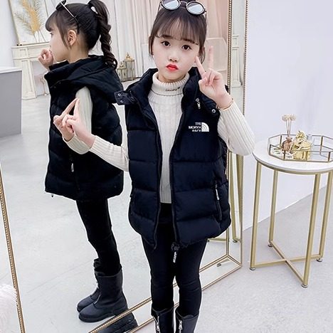 女童加厚羽绒棉马甲背心马夹外套中大童秋冬季新款儿童坎肩外穿潮