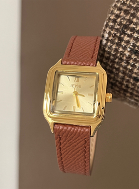 MIDI 美拉德棕小砖块手表女ins复古方盘高颜值秋冬新款时装石英表