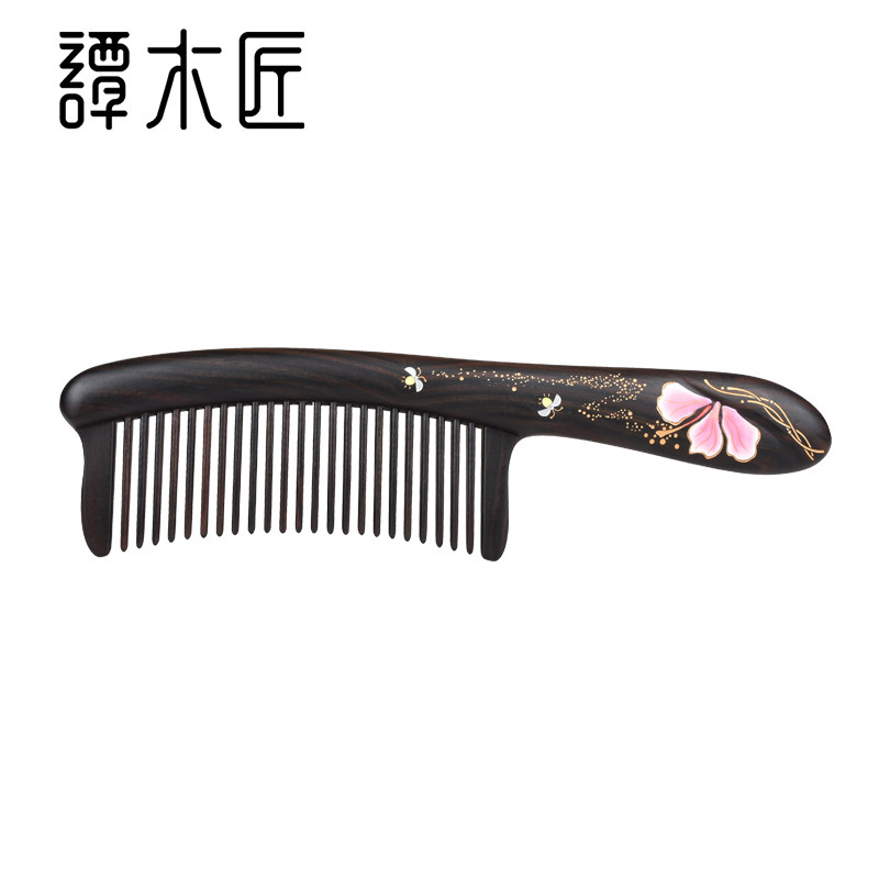 谭木匠天然黑檀礼盒流光女士长发专用蓬松护发经络按摩节日礼物