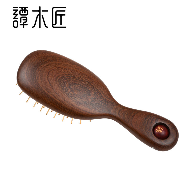 谭木匠元旦新品按摩护发梳福至天然木梳子女士按摩护发礼盒包装图片