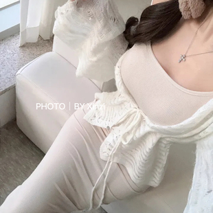 辛子韩国代购2025秋款纯欲风性感辣妹长袖开衫+包臀连衣裙长裙