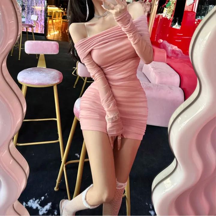 仙女裙褶皱网纱连衣裙