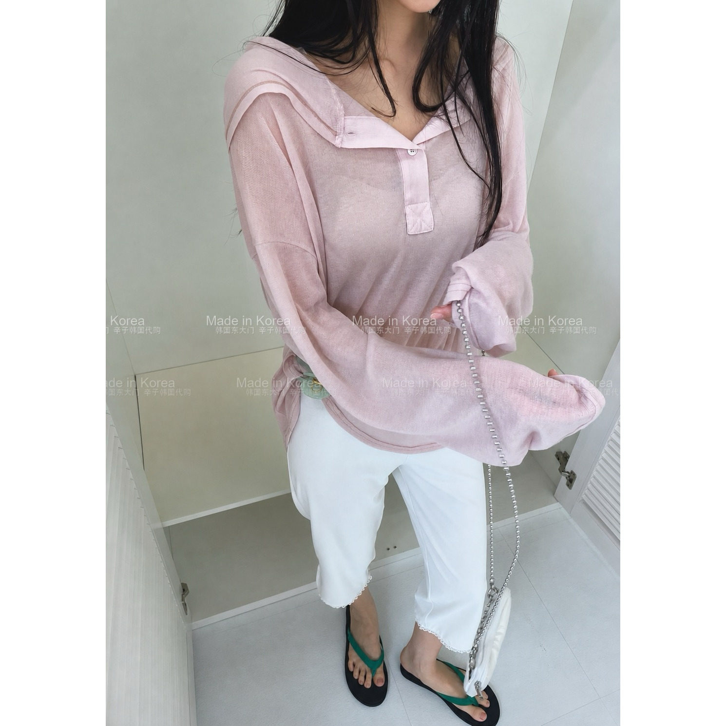 韩式松驰风连帽长袖T恤女薄款