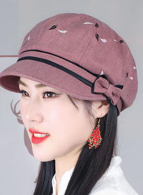 2026年春夏季帽子女帽韩版八角帽贝雷帽休闲时装帽显脸小妈妈帽子