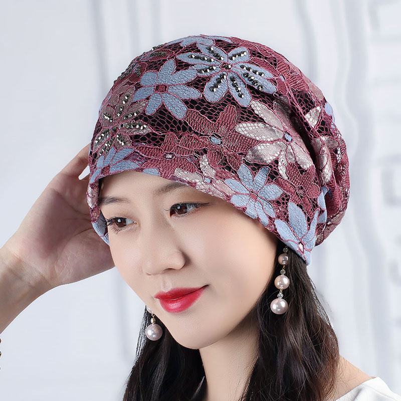 堆堆帽头巾帽逛街休闲春夏蕾丝