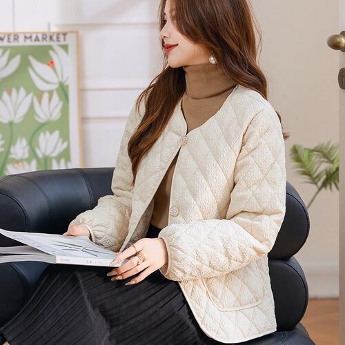 羽绒棉常规韩版直筒菱格棉衣女