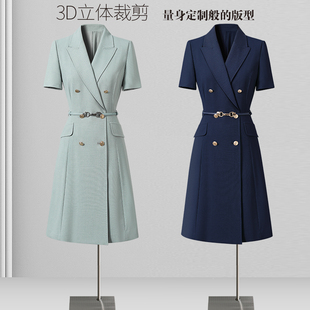 正式场合职业连衣裙女西装裙收腰时尚气质通勤上班高级感工作服夏