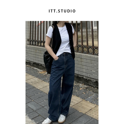 弯刀牛仔裤全棉四季中腰