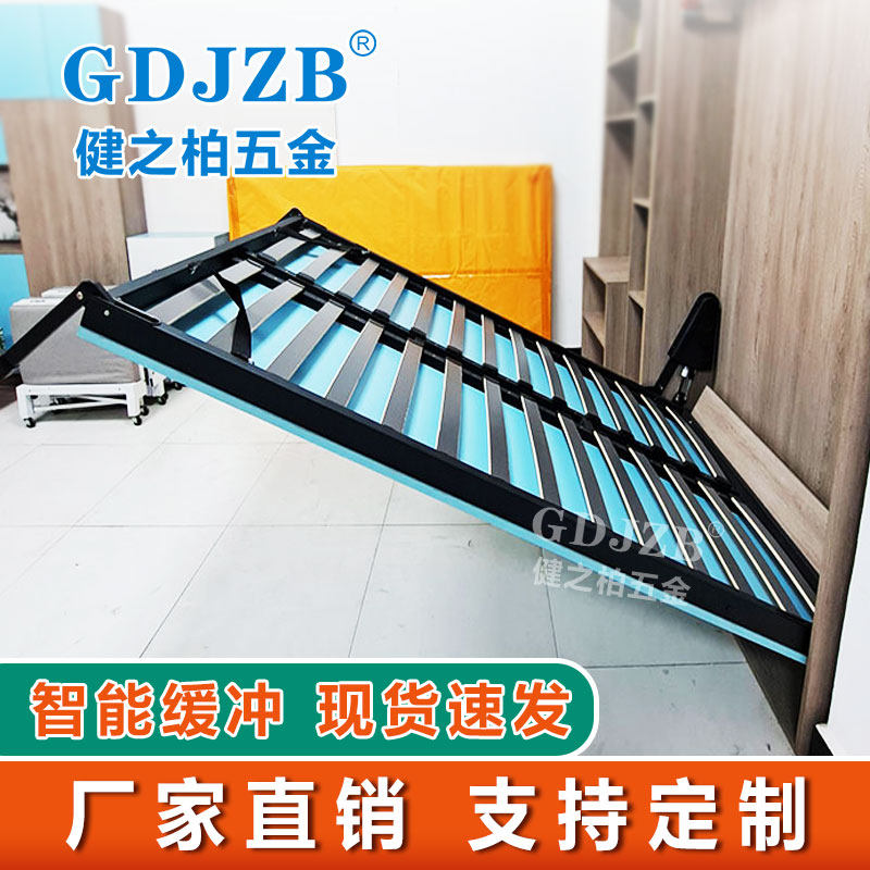 竖翻隐形床客厅小户型五金配件床垫多功能可折叠隐藏墨菲床定制_虎窝淘