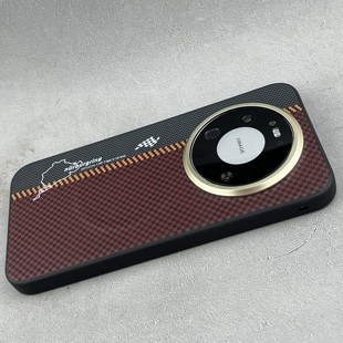 适用华为mate80Promax手机壳红色纽北战甲磁吸mate70Pro皮纹精孔保护套苹果17PromaxMate60pro高级感P70pro