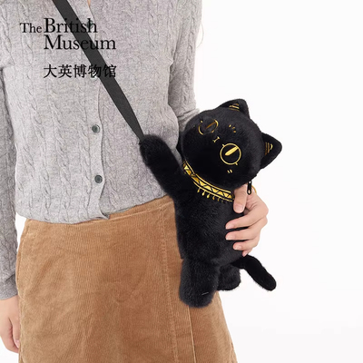 大英博物馆毛绒可爱包包女手机包斜挎包送闺蜜生日礼物女生实用