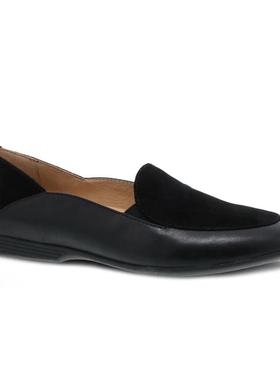 代购dansko女士乐福鞋舒适透气轻便耐用黑色圆头平跟套脚休闲