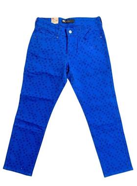 代购Levis李维斯女士牛仔裤修身弹性蓝色印花日常通勤紧身裤