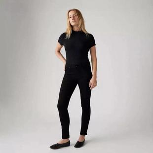 日常通勤女裤 显瘦高腰黑色修身 Levis李维斯女士牛仔裤 代购