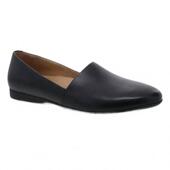 代购 dansko女士乐福鞋 舒适透气轻便软底黑色尖头平跟牛皮