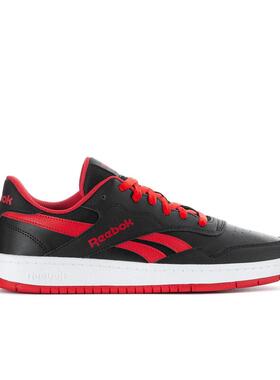 代购Reebok锐步男士篮球鞋缓震耐磨支撑透气黑色红色皮革材质
