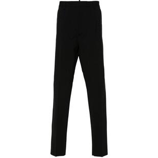 代购Dsquared2男士西裤挺括垂感黑色修身通勤商务长裤百搭正装