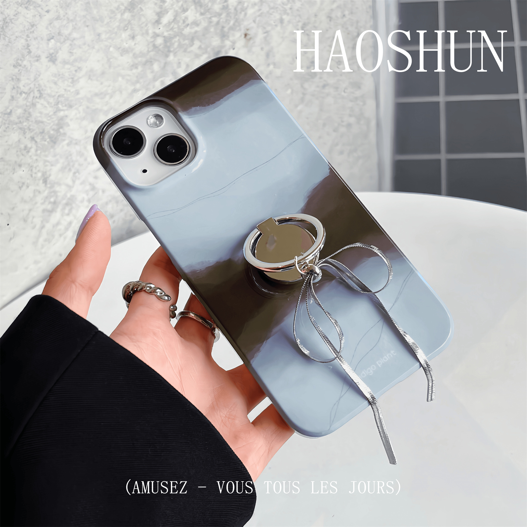灰蓝晕色适用于华为Mate70pro光面菲林手机壳MATE30/mate50/P40PRO/P30/p50pro/mate60pro半包硬壳pura70pro