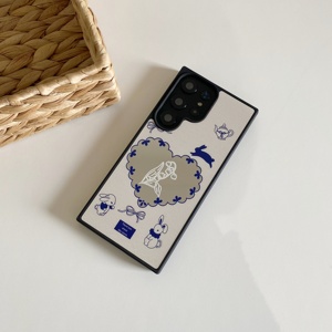 郁金香兔子适用于三星s24ultra电镀镜面s23+/s22ultra创意小众手机壳全包硬壳三星s21+/S25+/s23ultra防摔壳