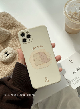 兔子适用于iphone11/12Pro/Max/mini直边ins风苹果X/XS/XR/SE手机壳7p古董白女8plus软壳6Splus防摔17保护套