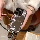 波浪英文适用于iPhone15PROMAX全包电镀硬壳苹果14PLUS 13promax镜面手机壳苹果12pro防摔创意小众苹果16pro