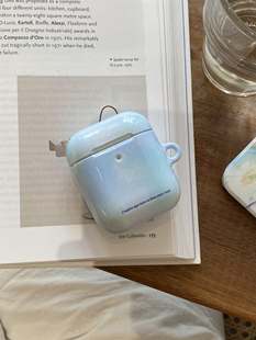 晕染蓝绿适用于Airpods4保护套airpods2耳机套aipods二代三无线蓝牙ipods/airpod3 pro代日韩ins风菲林耳机壳