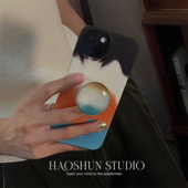 墨黑橙蓝适用于iphone17promax苹果12 14plus硬壳 17PROMAX小众气质13mini 16PRO手机壳磨砂菲林苹果15PRO