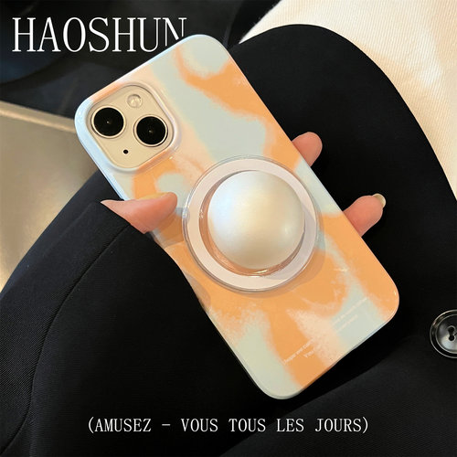 沙色晕染适用于华为Mate70pro光面菲林磁吸手机壳MATE80/mate50/P40PRO/P30/mate60pro半包硬壳P50磁吸支架