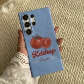 红番茄适用于三星S25Ultra磨砂菲林硬壳S23小众S21Ultra气质S22手机壳S21 s23ultra三星s24创意保护套24ultra