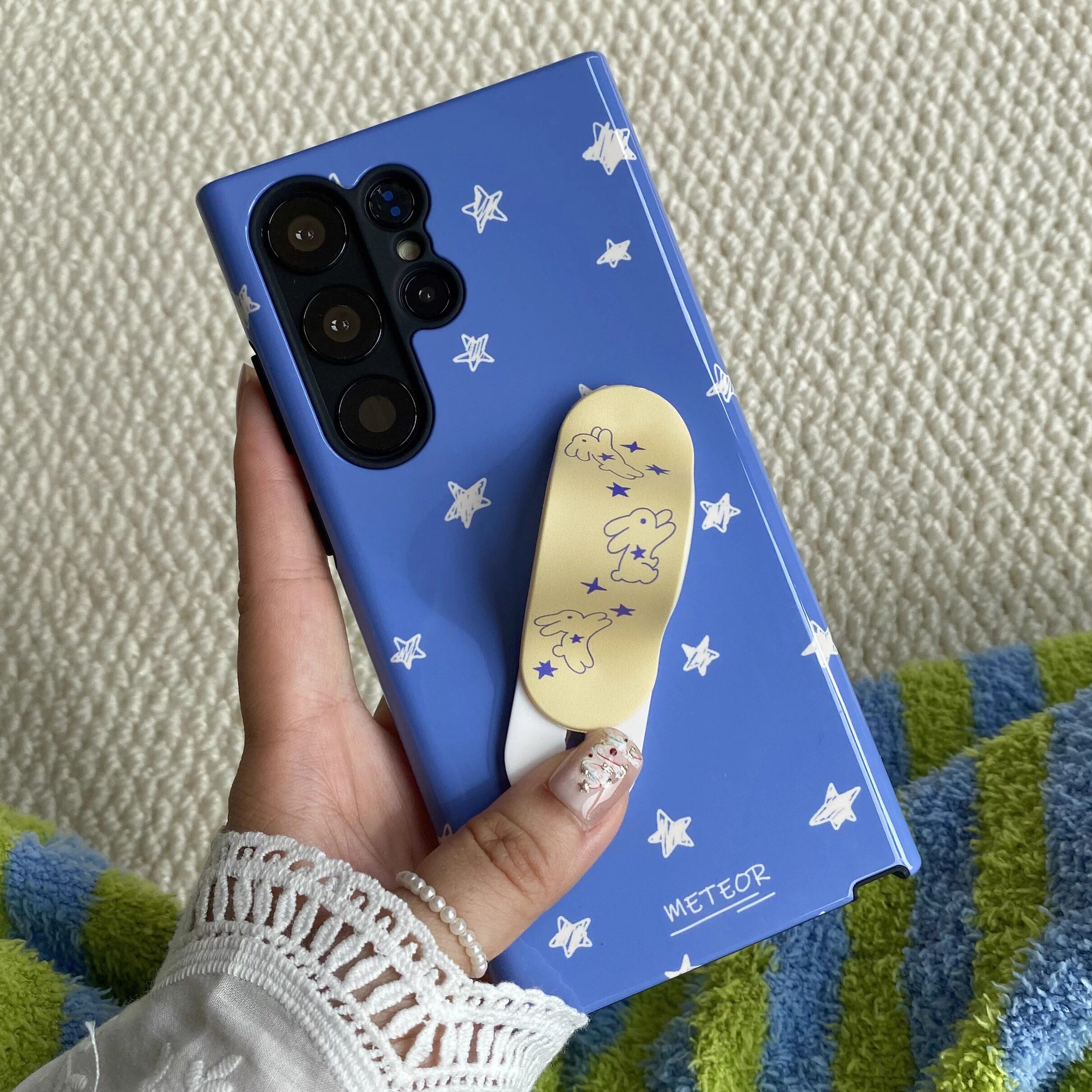 白灰黄星星适用于三星S24Ultra光面菲林硬壳S23+/S21Ultra防摔壳S22手机壳S21/s23ultra创意小众三星S25Ultra