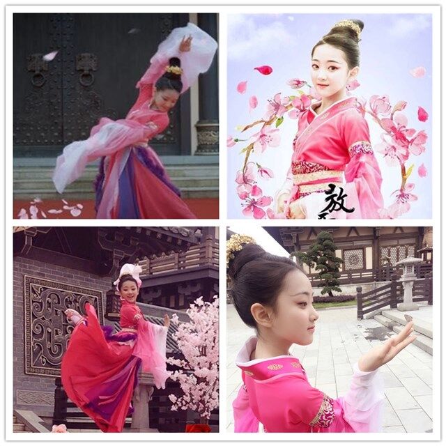 放开那三国儿童古装舞蹈服汉服仙女飘逸小戏骨貂蝉同款