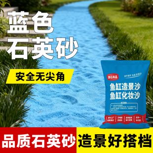 天蓝色沙子细沙微景观假水造景石英砂微景观造景蓝色细沙石子