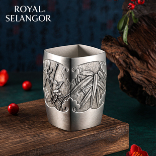 SELANGOR四君子水杯马来西亚纯手工锡制品锡器 皇家雪兰莪ROYAL