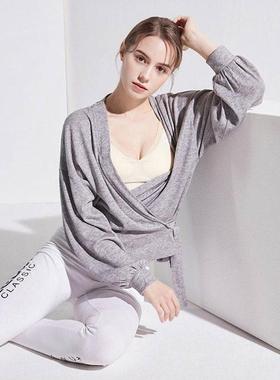 运动品牌黄色无钢圈文胸套装侧收上托舒适轻聚拢减压瑜伽运动可穿