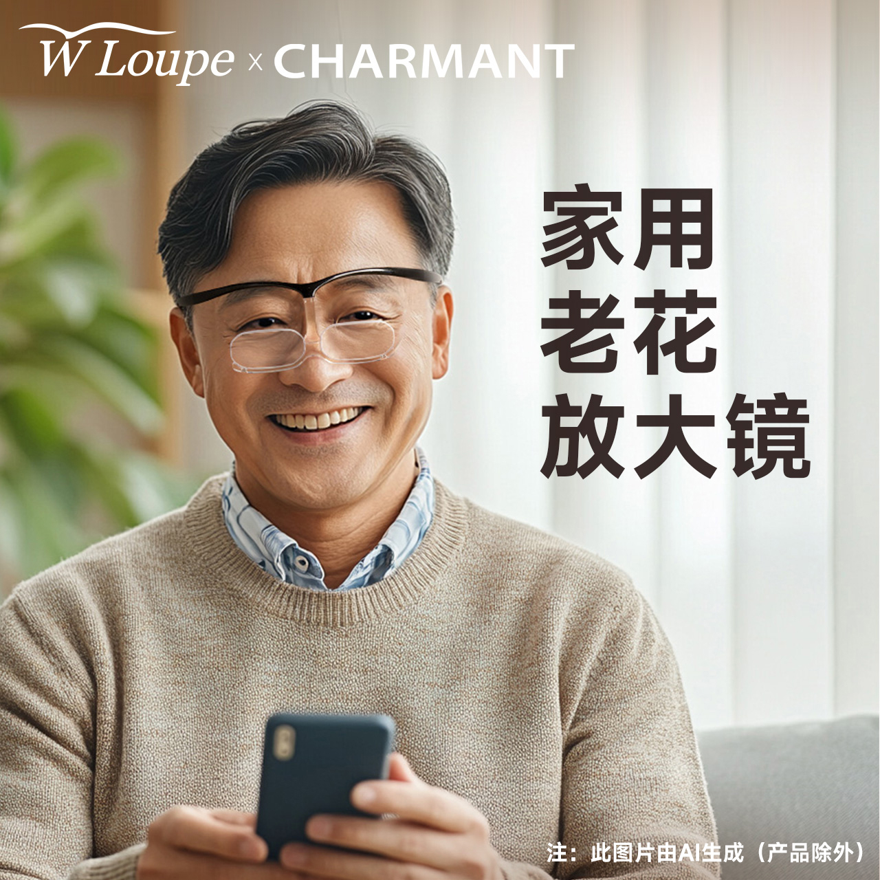 CHARMANT夏蒙阅读辅助老花放大镜