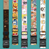 ins可爱少女风行李旅行箱捆绑带一十字打包加固防开绳密码 锁卡通