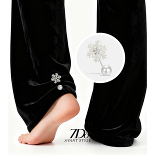 7Do雪花冬季裤子防拖地神器毛衣开衫长短调节固定扣裙子收腰配饰