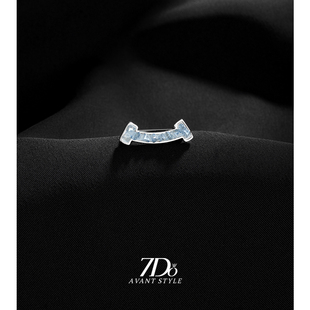 7Do超仙水晶微笑领口防走光神器精致胸针扣男士衬衫西装别针配饰