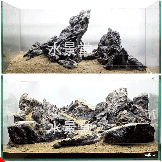 青龙石造景套餐 珊瑚造景鱼缸装饰摆件水草缸水族一木一叶