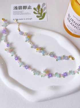 【海盐幻想】纯手工串珠项链夏日限定小米珠手链成品