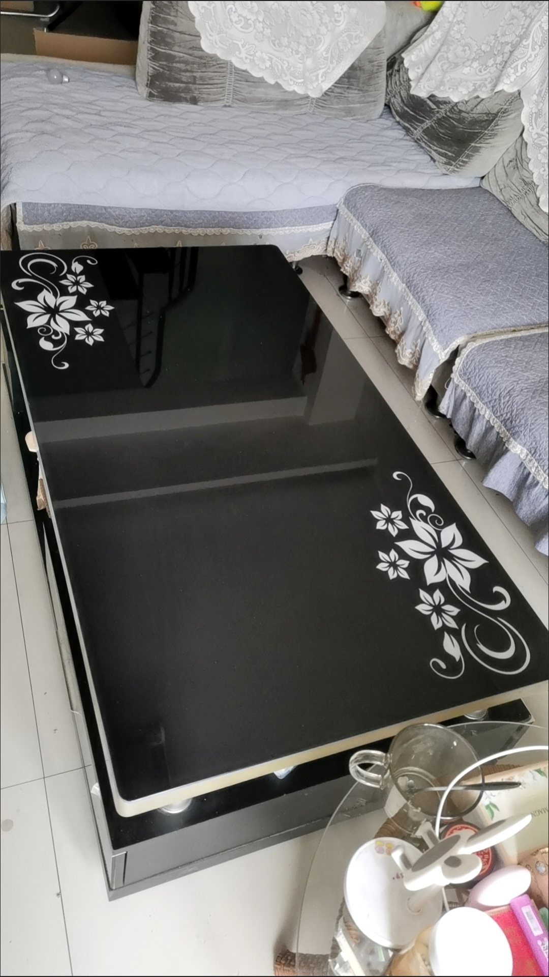 烤漆钢化玻璃家用台面园餐桌茶几玻璃各色定制黑色定做耐热长方形