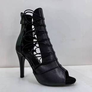 新爵士舞专用高跟鞋鱼嘴绑带短靴heels穿搭舞鞋新款高跟大码凉鞋