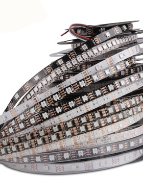 WS2812B全彩LED灯条 5050RGB贴片内置IC灯珠防水可编程5V幻彩灯带