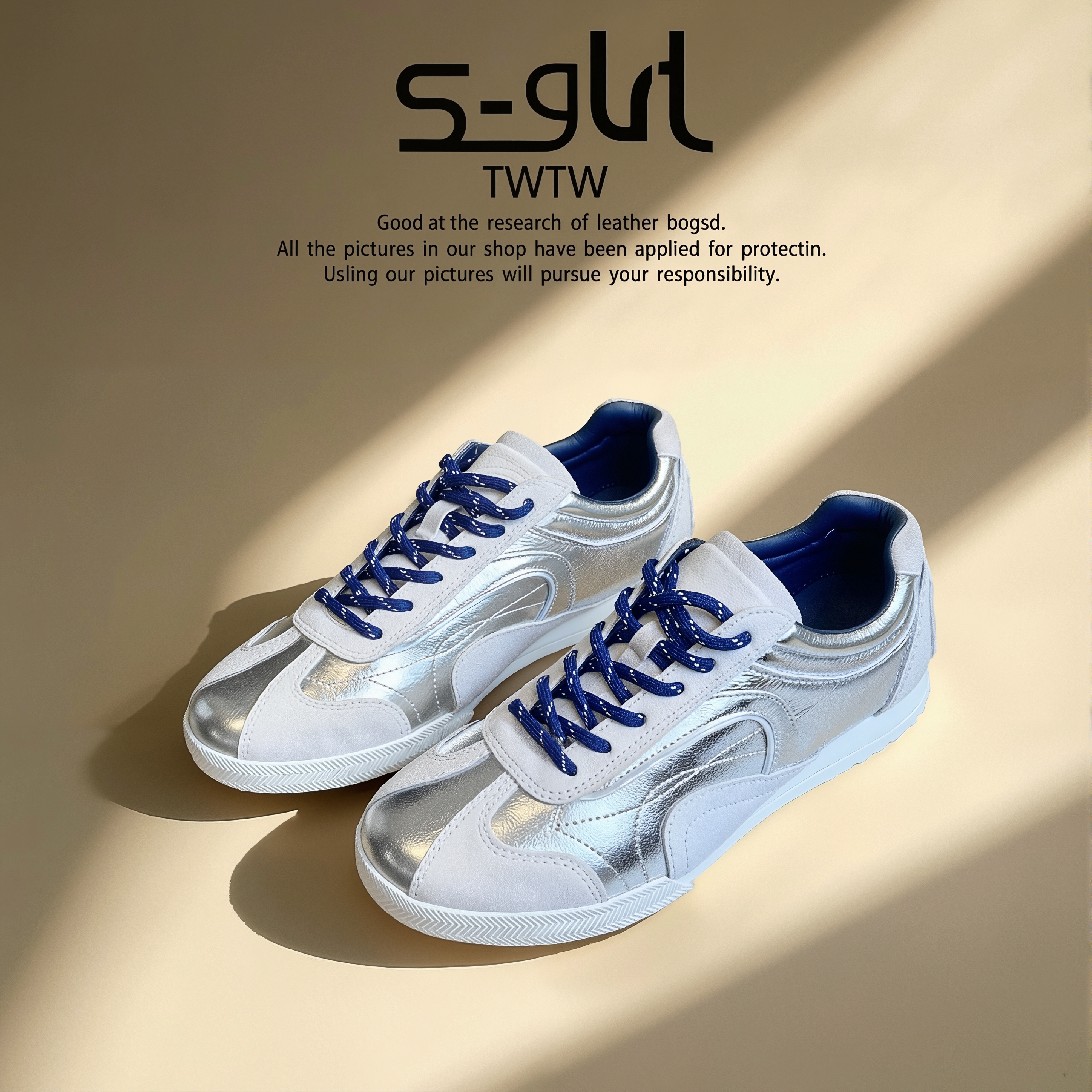 SGIRL TWTW推荐2026早春银色德训鞋女软底休闲学生平底板鞋小白鞋,女鞋,德训鞋,淘宝优惠券,粉丝福利购,淘宝优惠卷