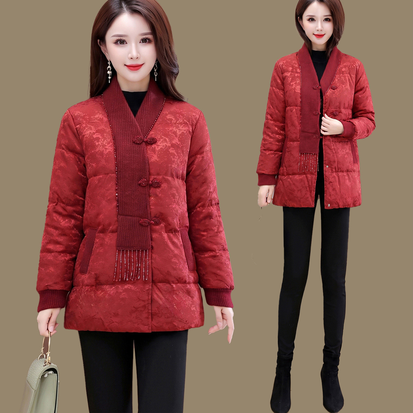 优雅减龄新中式羽绒服女国风外套
