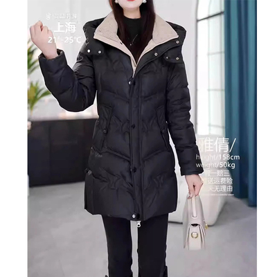 时尚修身中长款羽绒服女加厚保暖