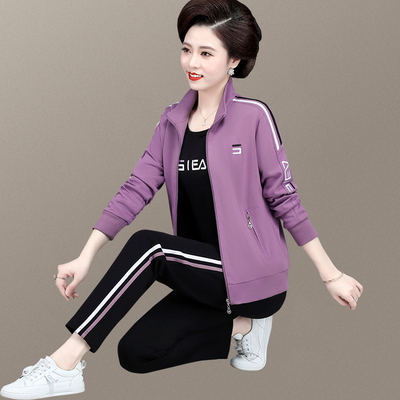 中老年女式运动套装妈妈春装外套